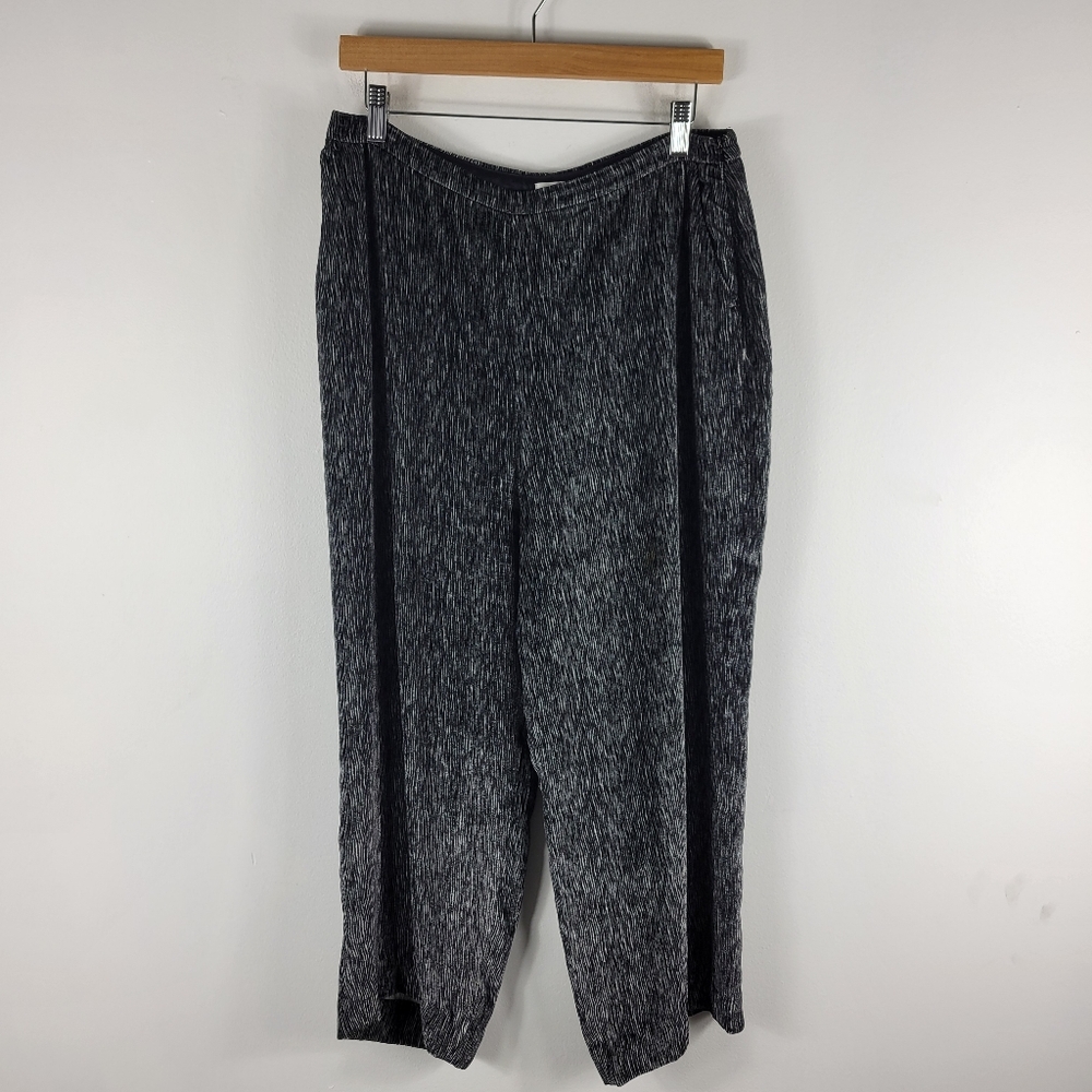 Armani Collezioni Silk Soft Brushed High Waist Wide Leg Cropped Pants